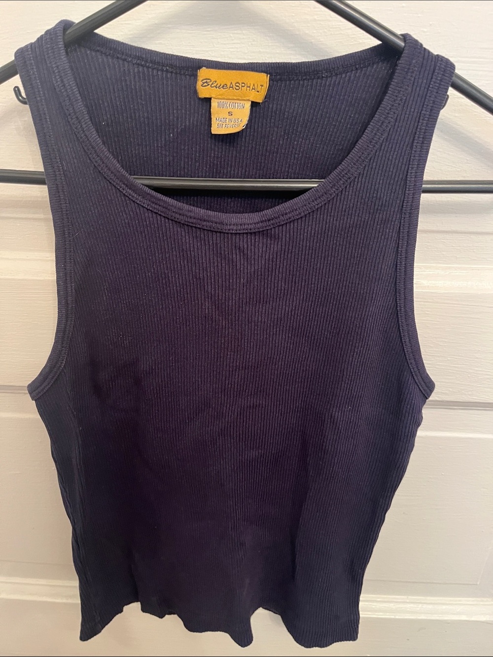 Blue Asphalt Navy Ribbed Cotton Tank